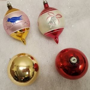 Vintage Mercury Glass Ornament Set